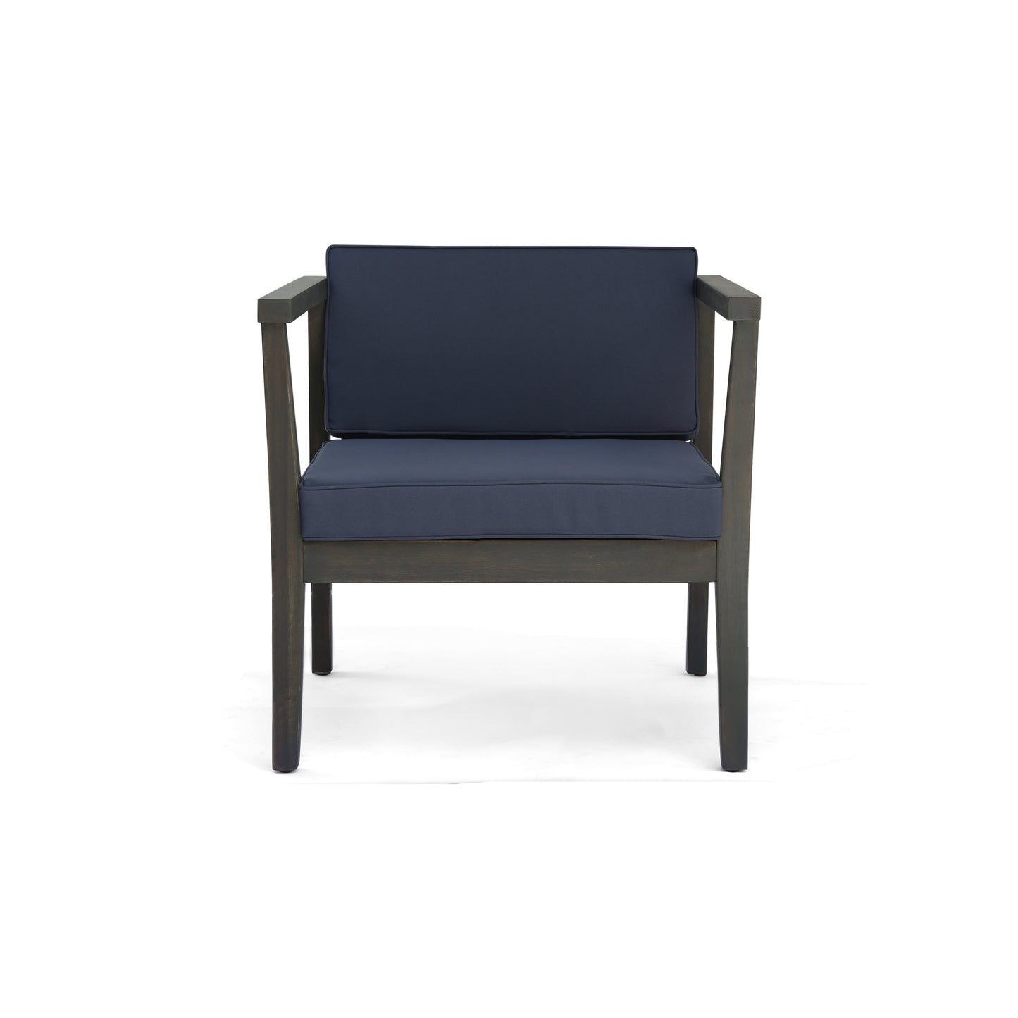 Grey Acacia Wood Patio Club Chairs - Pair