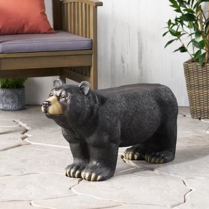 Black MGO Bear Bench - Weather-Resistant Patio Seating