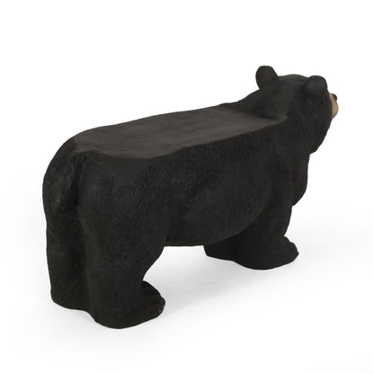 Black MGO Bear Bench - Weather-Resistant Patio Seating