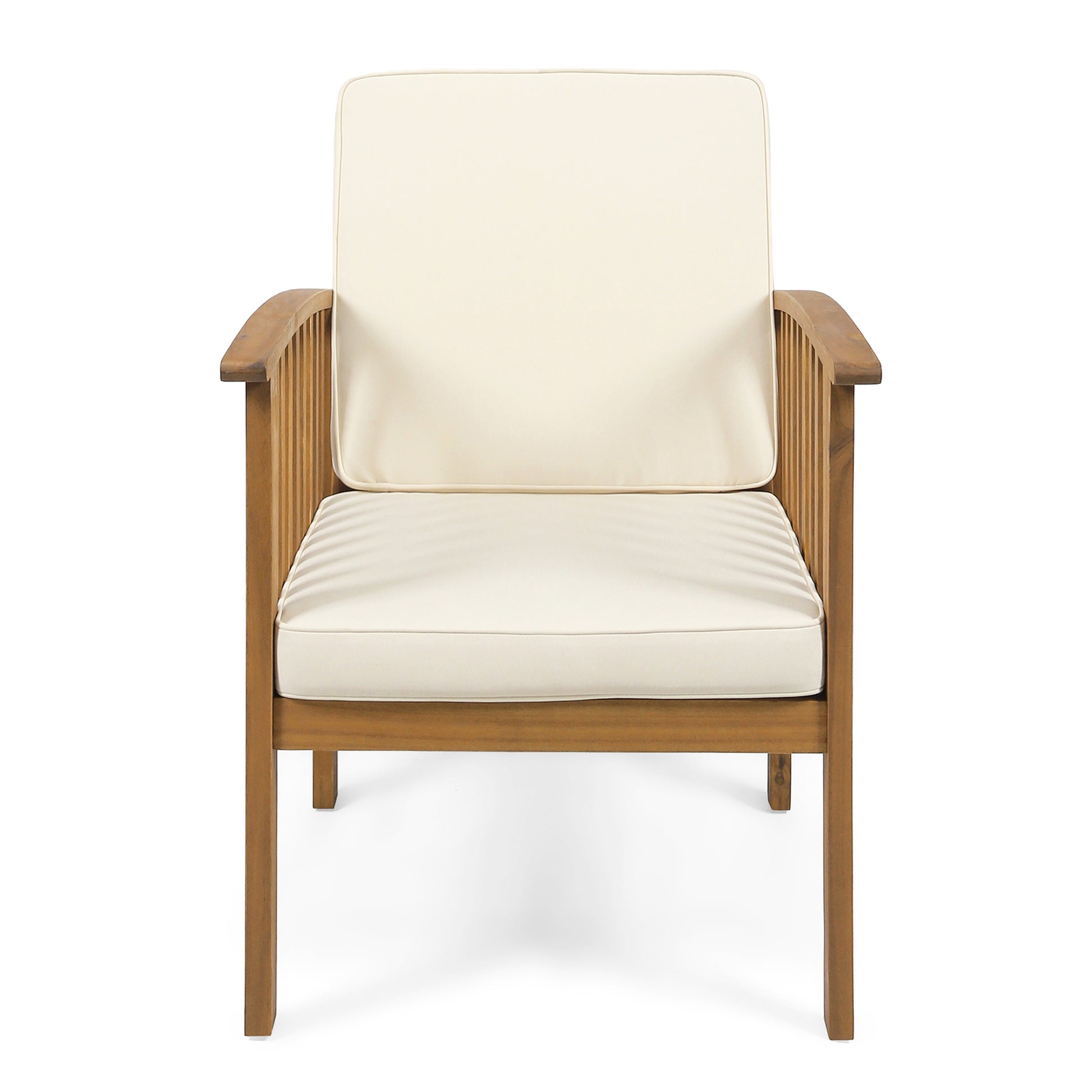 Brown Acacia Club Chairs - 2 Outdoor Patio Chairs