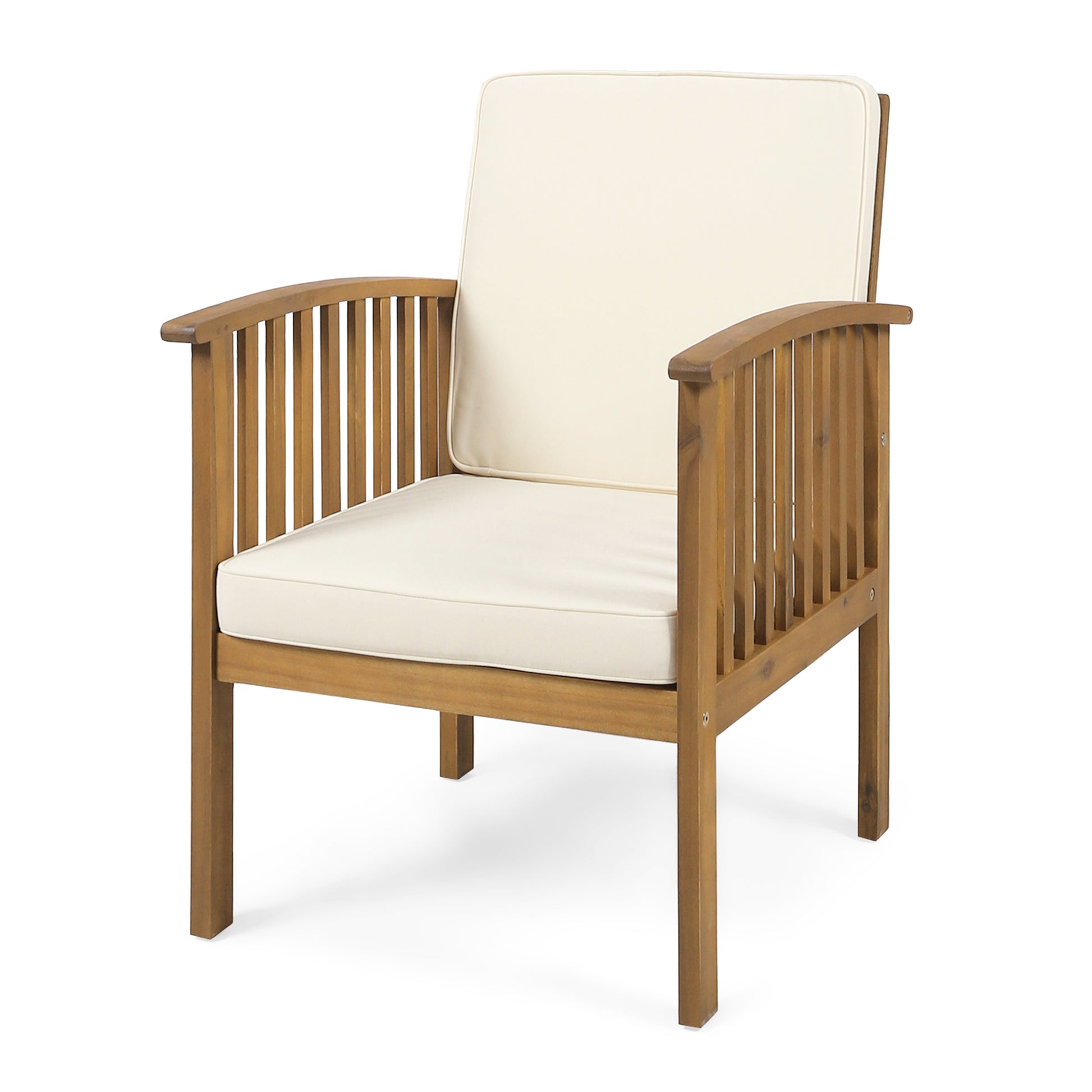 Brown Acacia Club Chairs - 2 Outdoor Patio Chairs