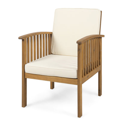 Brown Acacia Club Chairs - 2 Outdoor Patio Chairs
