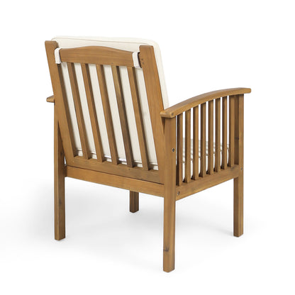 Brown Acacia Club Chairs - 2 Outdoor Patio Chairs