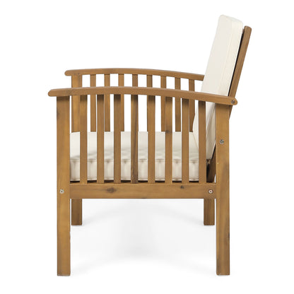 Brown Acacia Club Chairs - 2 Outdoor Patio Chairs
