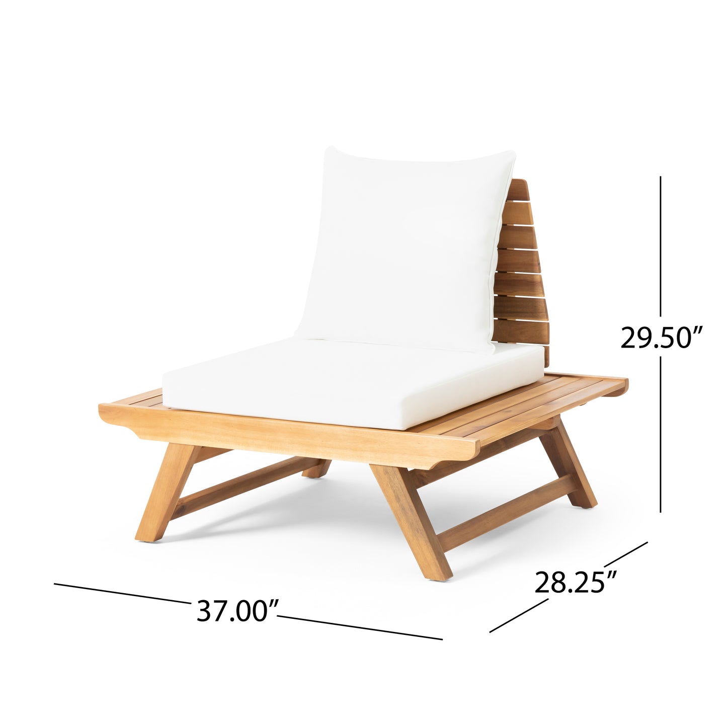 Teak Acacia Wood Outdoor Club Chair for Garden or Poolside Seating