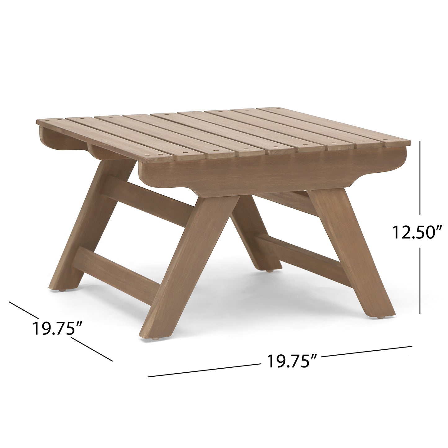 SEDONA Side Table - Grey Acacia Wood Patio Set