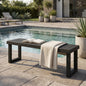 Outdoor Acacia Wood Dining Bench,Dark Grey