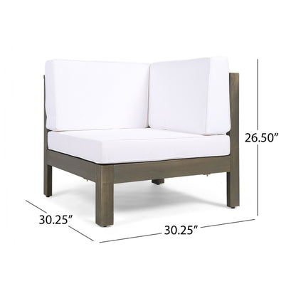 White Acacia Wood Patio Loveseat Set with Coffee Table