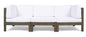 White Acacia Wood Patio Sofa Sectional Set for Outdoor