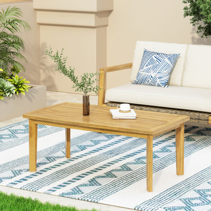 Outdoor Acacia Wood Coffee Table - Brown, 43.25" W