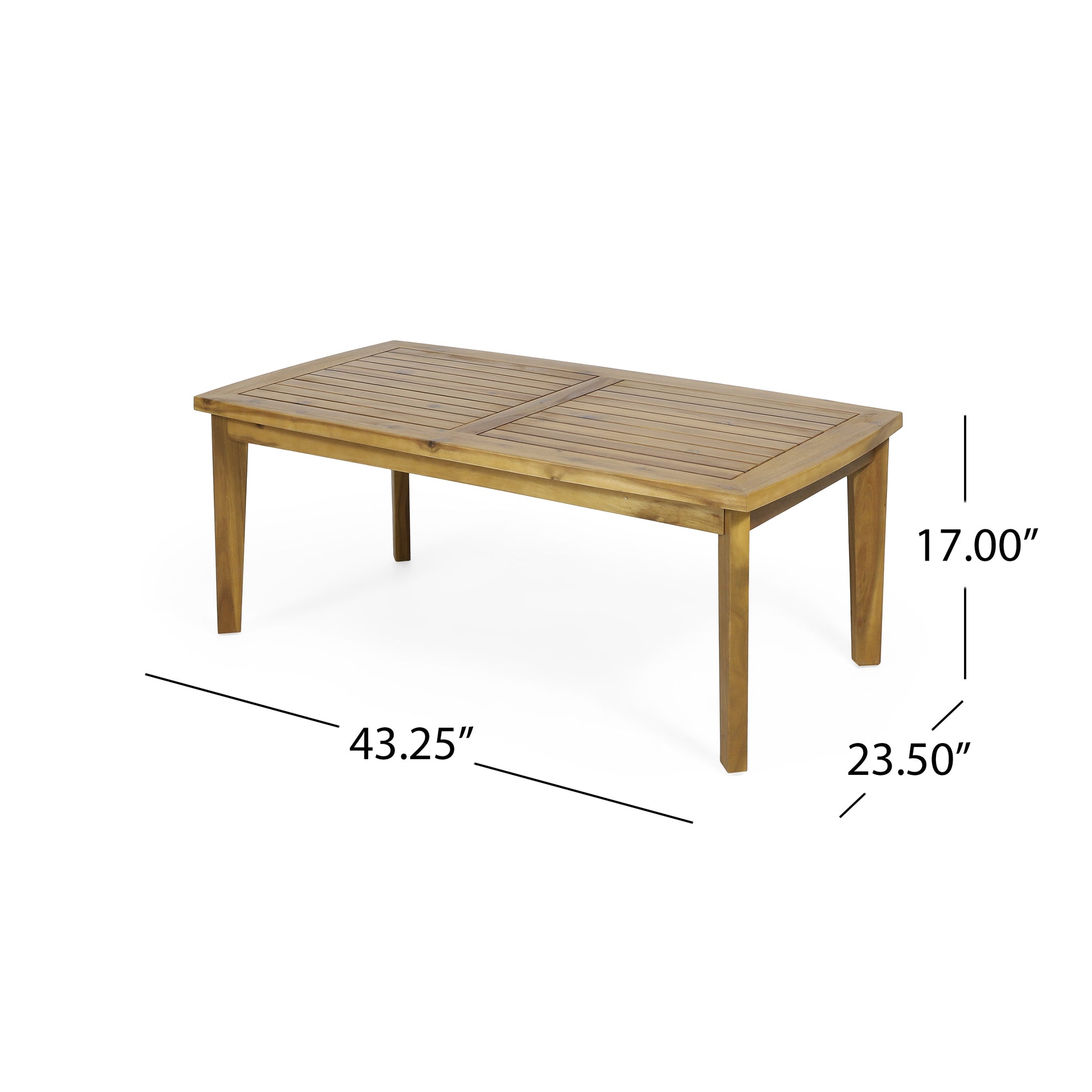 Outdoor Acacia Wood Coffee Table - Brown, 43.25" W