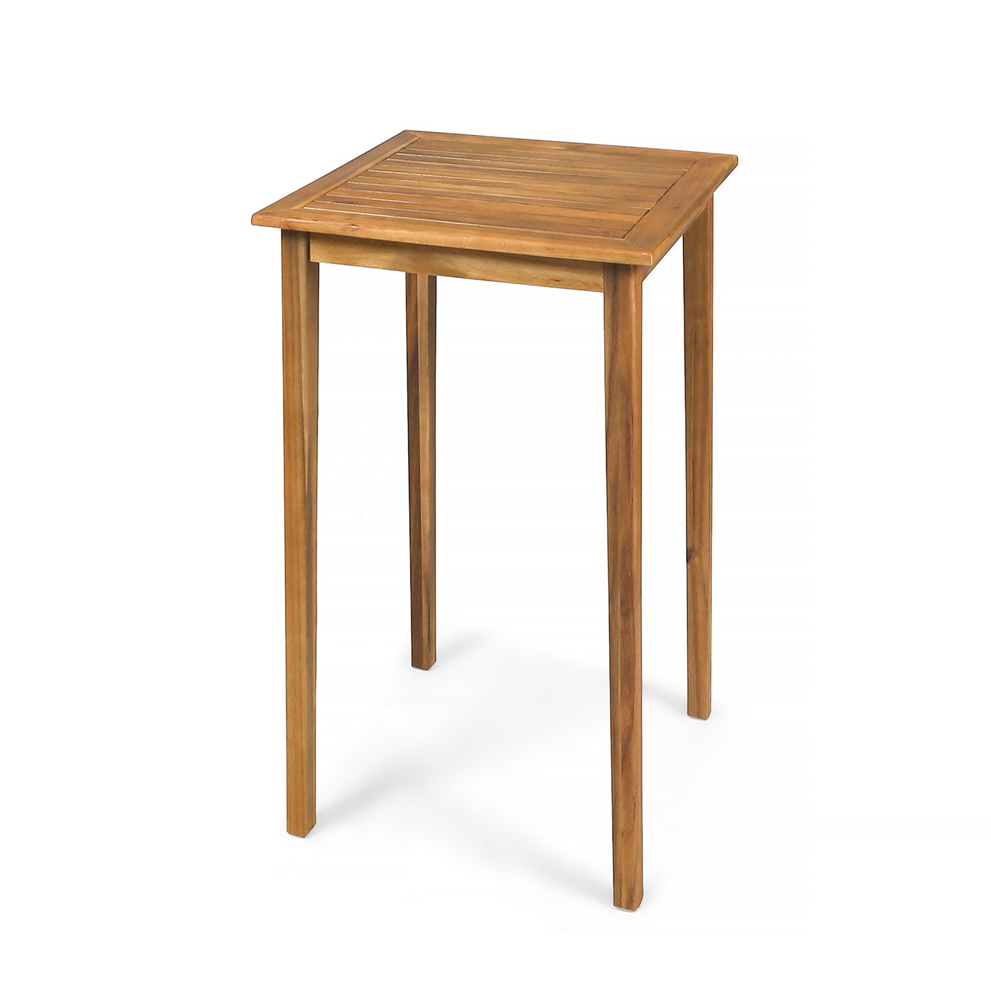 Outdoor Acacia Wood Bar Table - Teak Finish, 26" Square