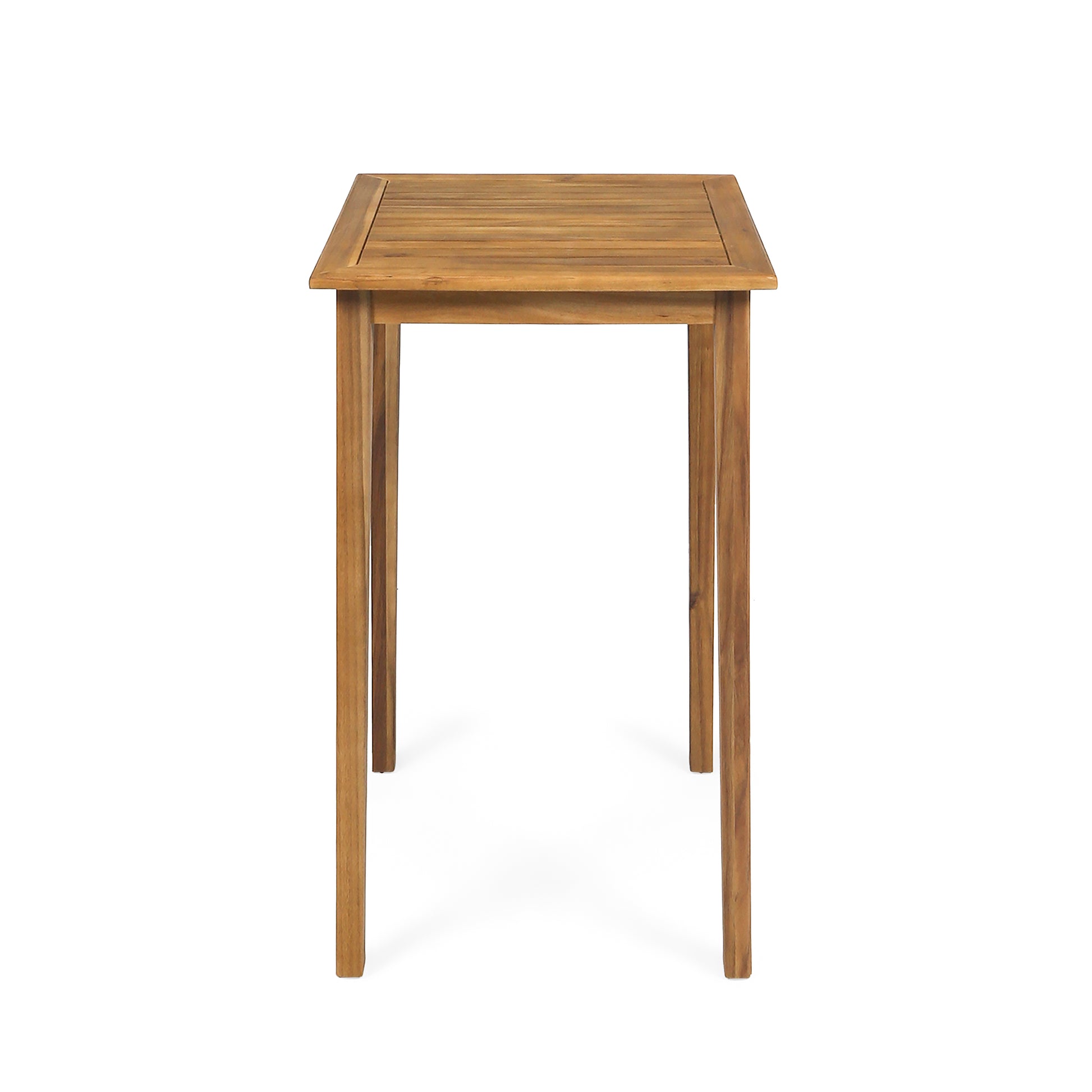 Outdoor Acacia Wood Bar Table - Teak Finish, 26" Square