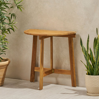 Natural Acacia Wood Folding Bistro Table - 30.75" Outdoor Patio Table