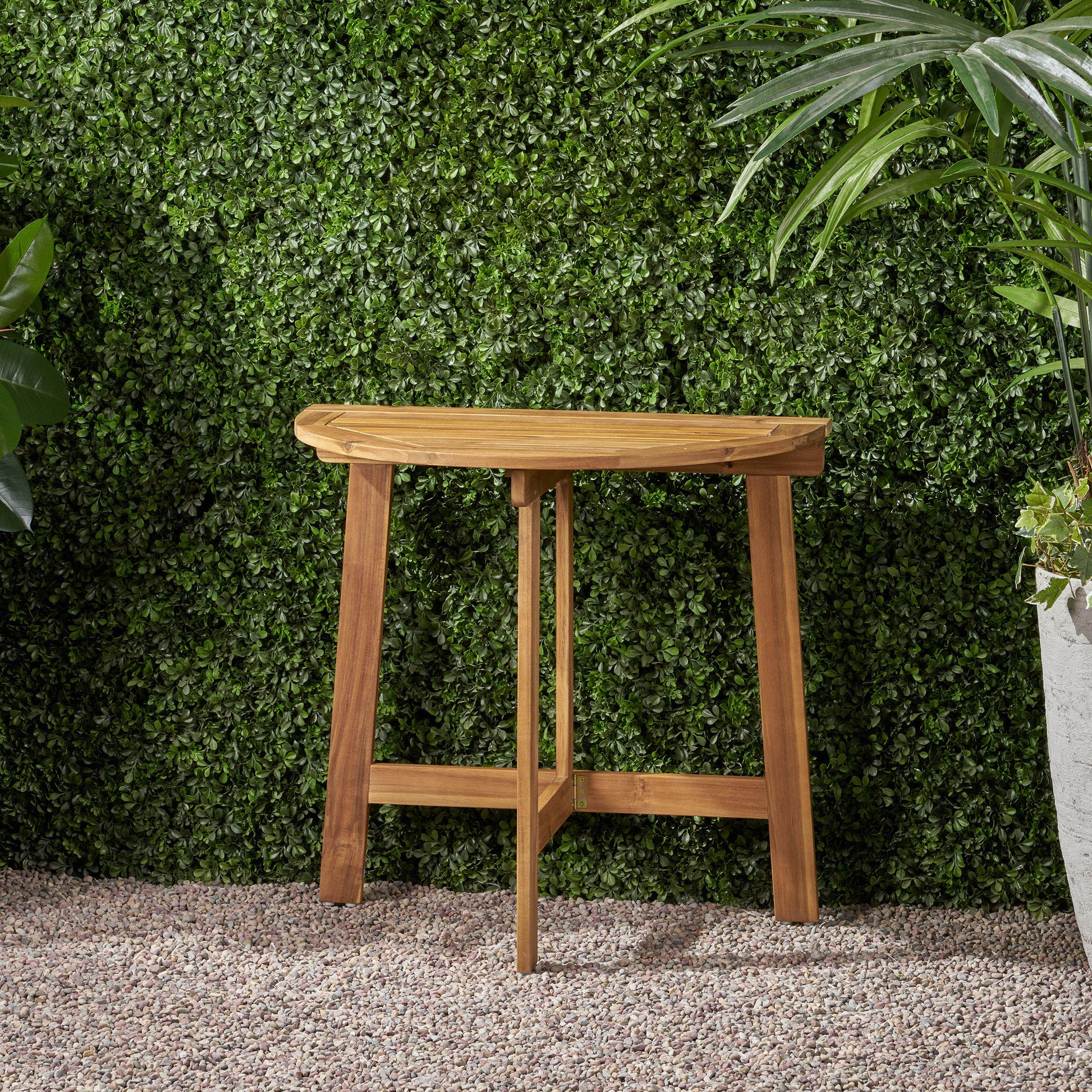 Natural Acacia Wood Folding Bistro Table - 30.75" Outdoor Patio Table