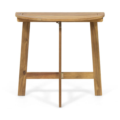 Natural Acacia Wood Folding Bistro Table - 30.75" Outdoor Patio Table