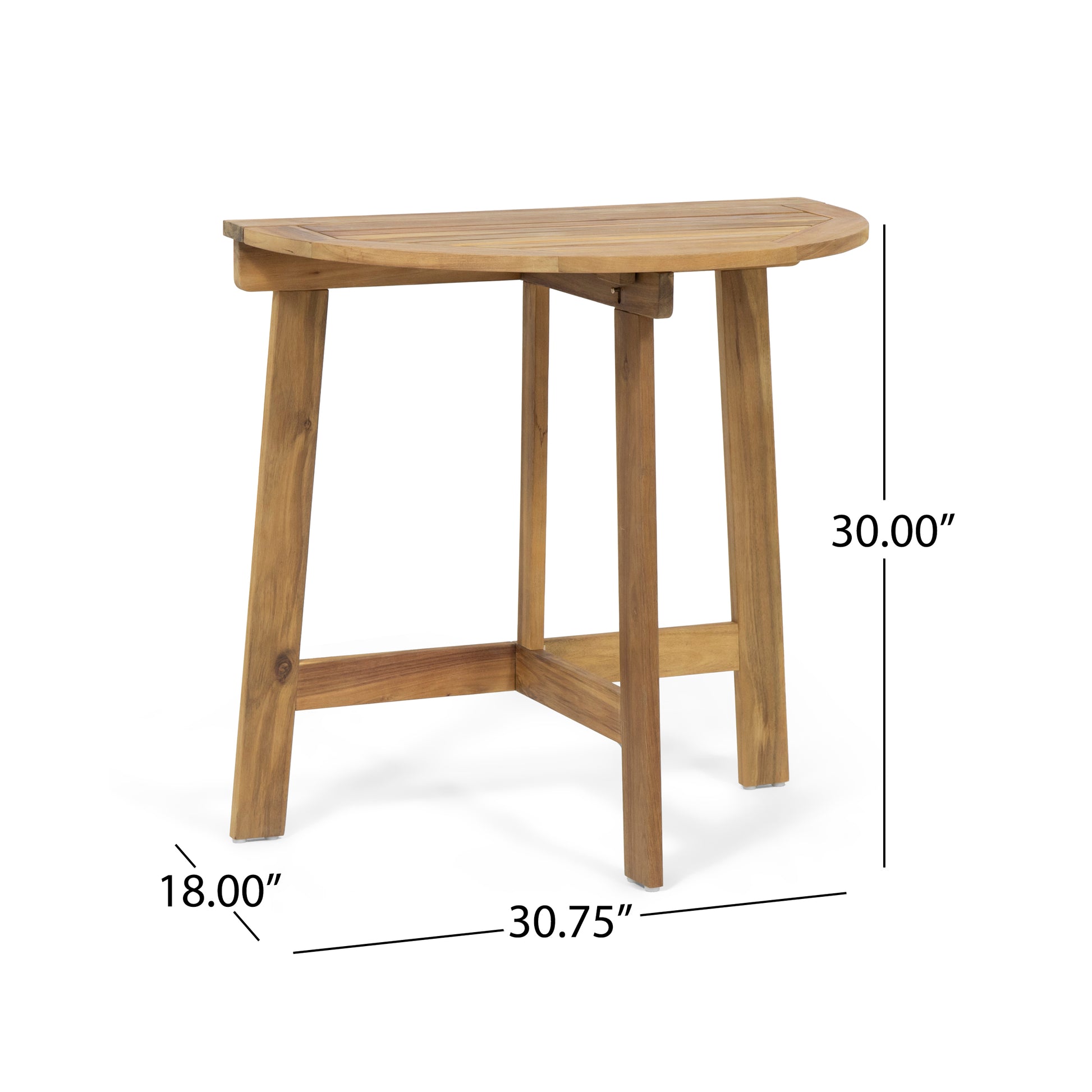 Natural Acacia Wood Folding Bistro Table - 30.75" Outdoor Patio Table