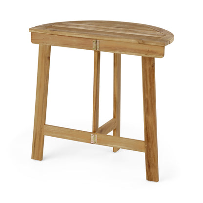 Natural Acacia Wood Folding Bistro Table - 30.75" Outdoor Patio Table