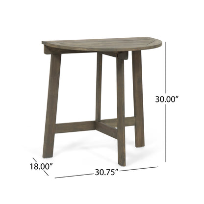 Grey Acacia Wood Folding Bistro Table - 30.75" Outdoor
