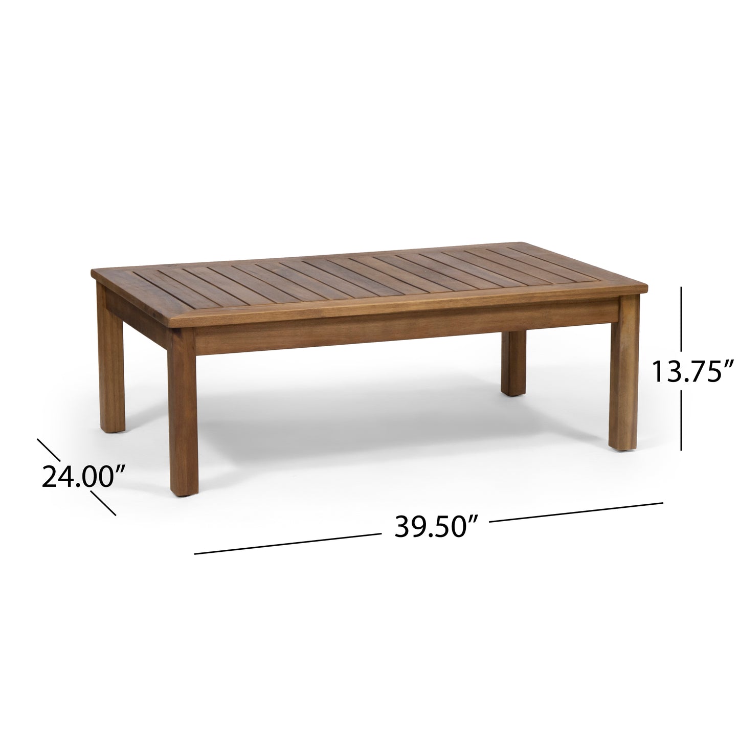 Teak Acacia Wood Patio Loveseat & Coffee Table Set - Outdoor Conversation Furniture