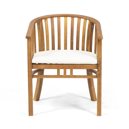 Teak Acacia Wood Outdoor Armchairs Set of 2