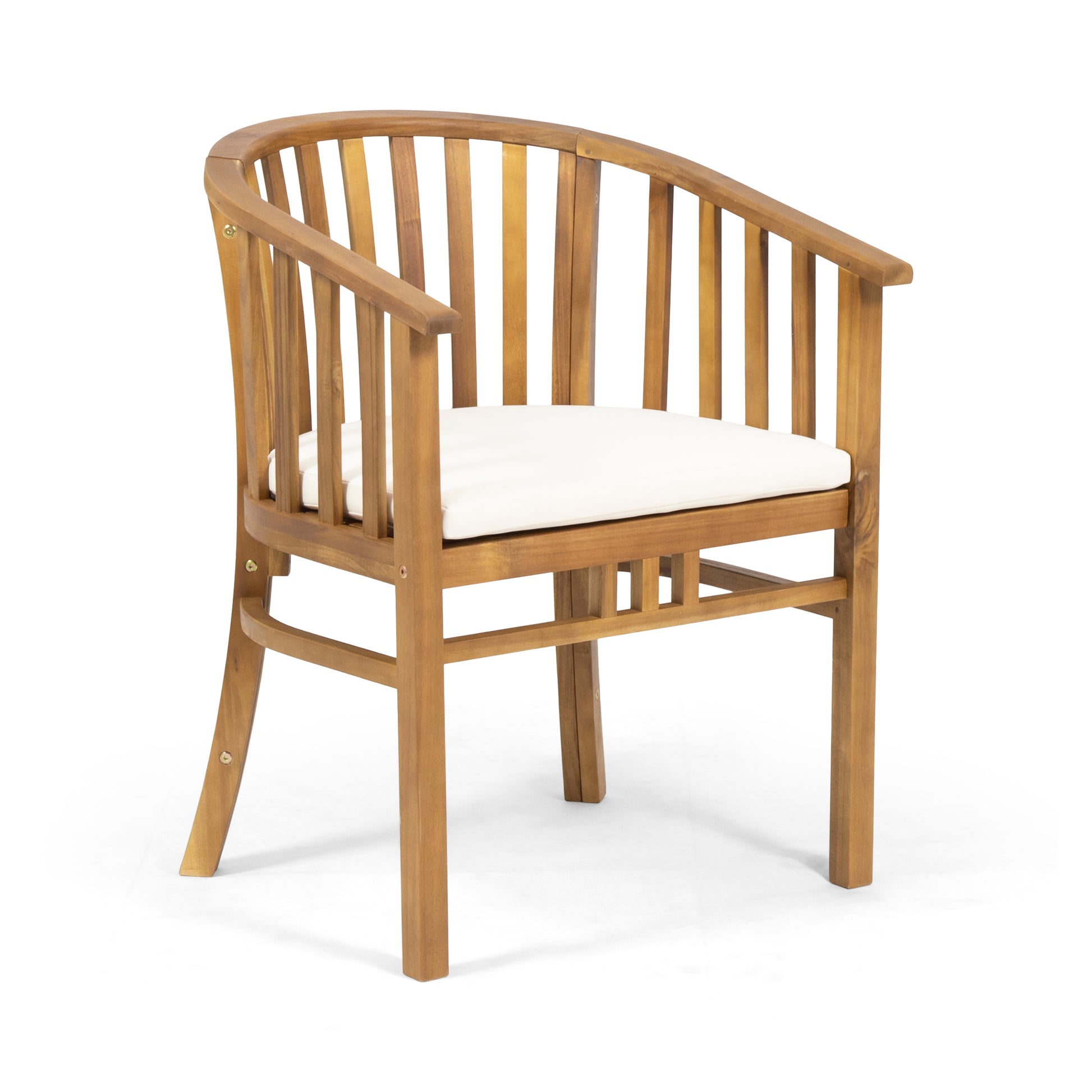 Teak Acacia Wood Outdoor Armchairs Set of 2