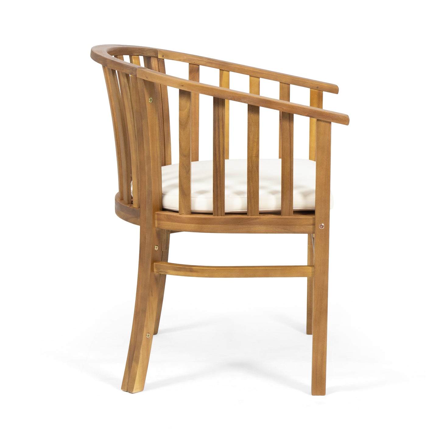 Teak Acacia Wood Outdoor Armchairs Set of 2