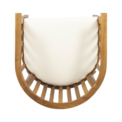Teak Acacia Wood Outdoor Armchairs Set of 2