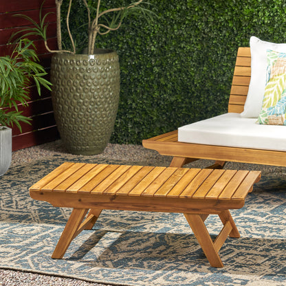 Teak Acacia Wood Coffee Table - Outdoor Patio Set