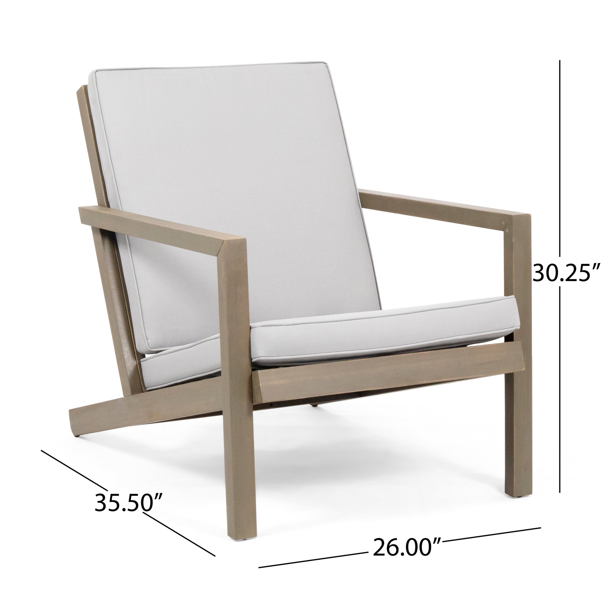Beige Acacia Wood Patio Chat Set for Garden Living