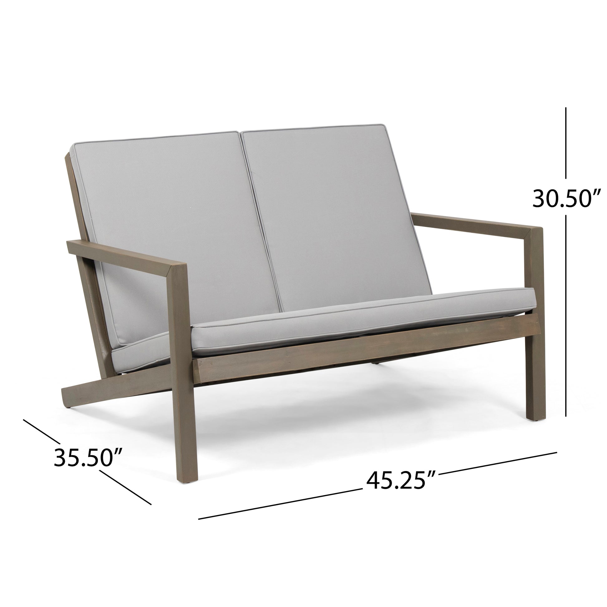 Beige Acacia Wood Patio Chat Set for Garden Living