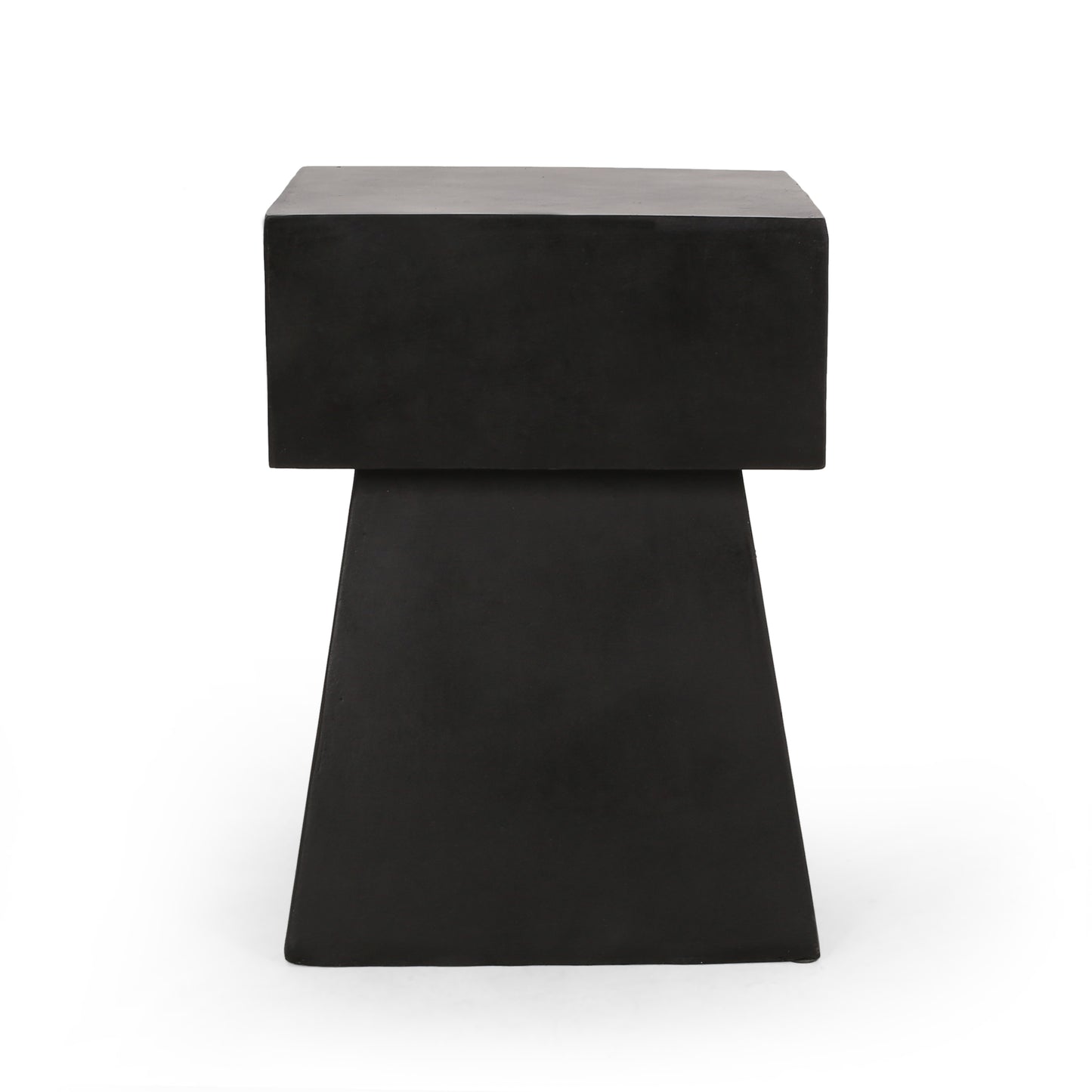 Black Magnesium Oxide Side Table for Garden Patio Use