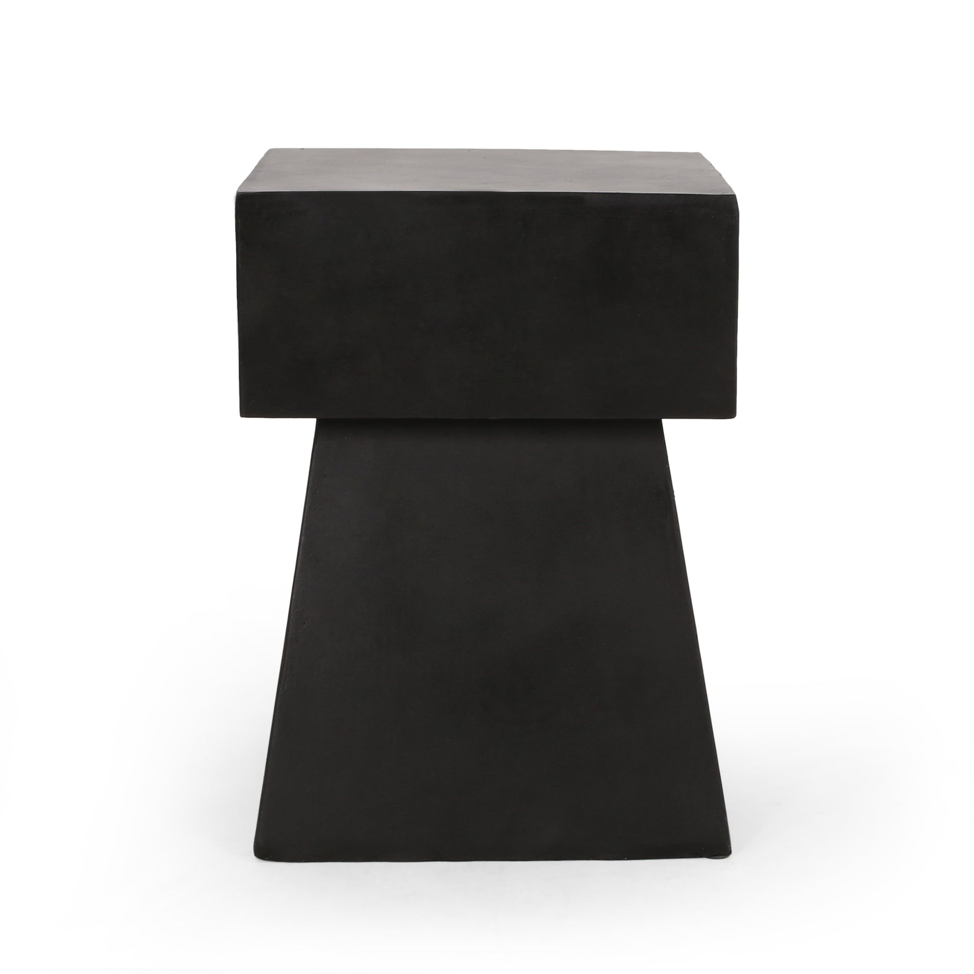 Black Magnesium Oxide Side Table for Garden Patio Use