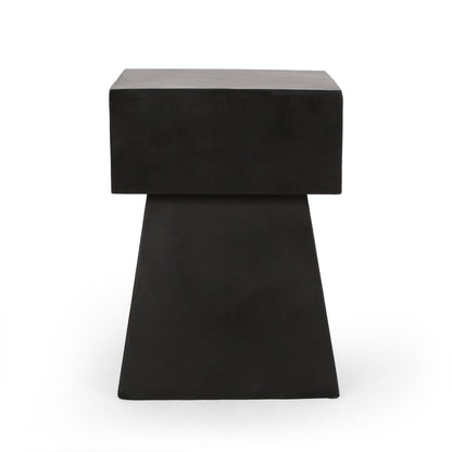 Black Magnesium Oxide Side Table for Garden Patio Use