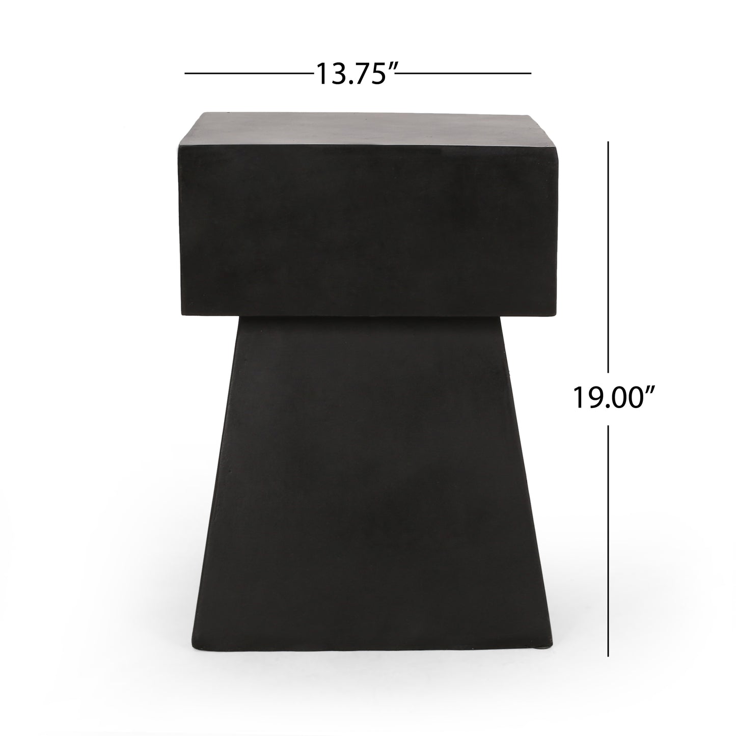 Black Magnesium Oxide Side Table for Garden Patio Use