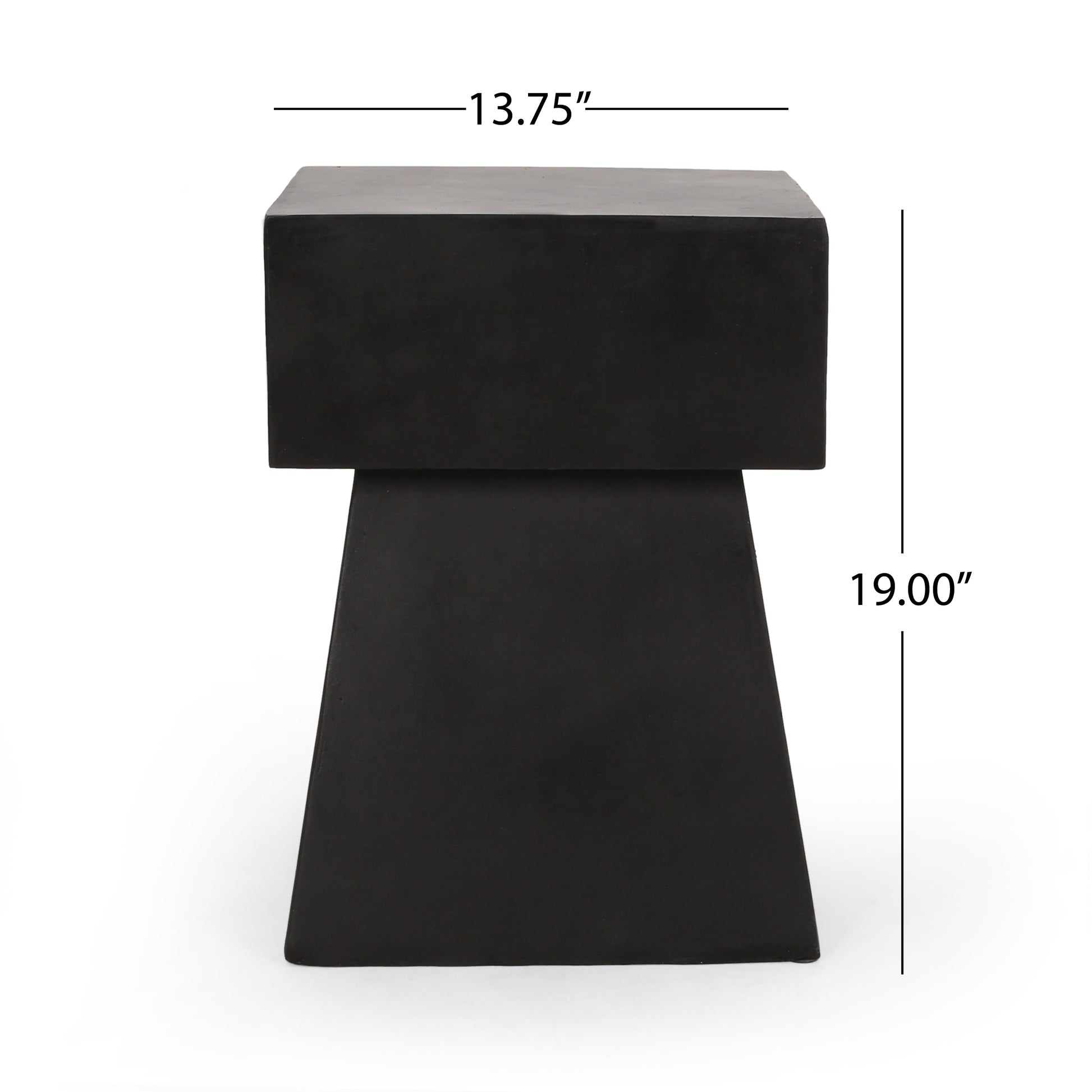 Black Magnesium Oxide Side Table for Garden Patio Use