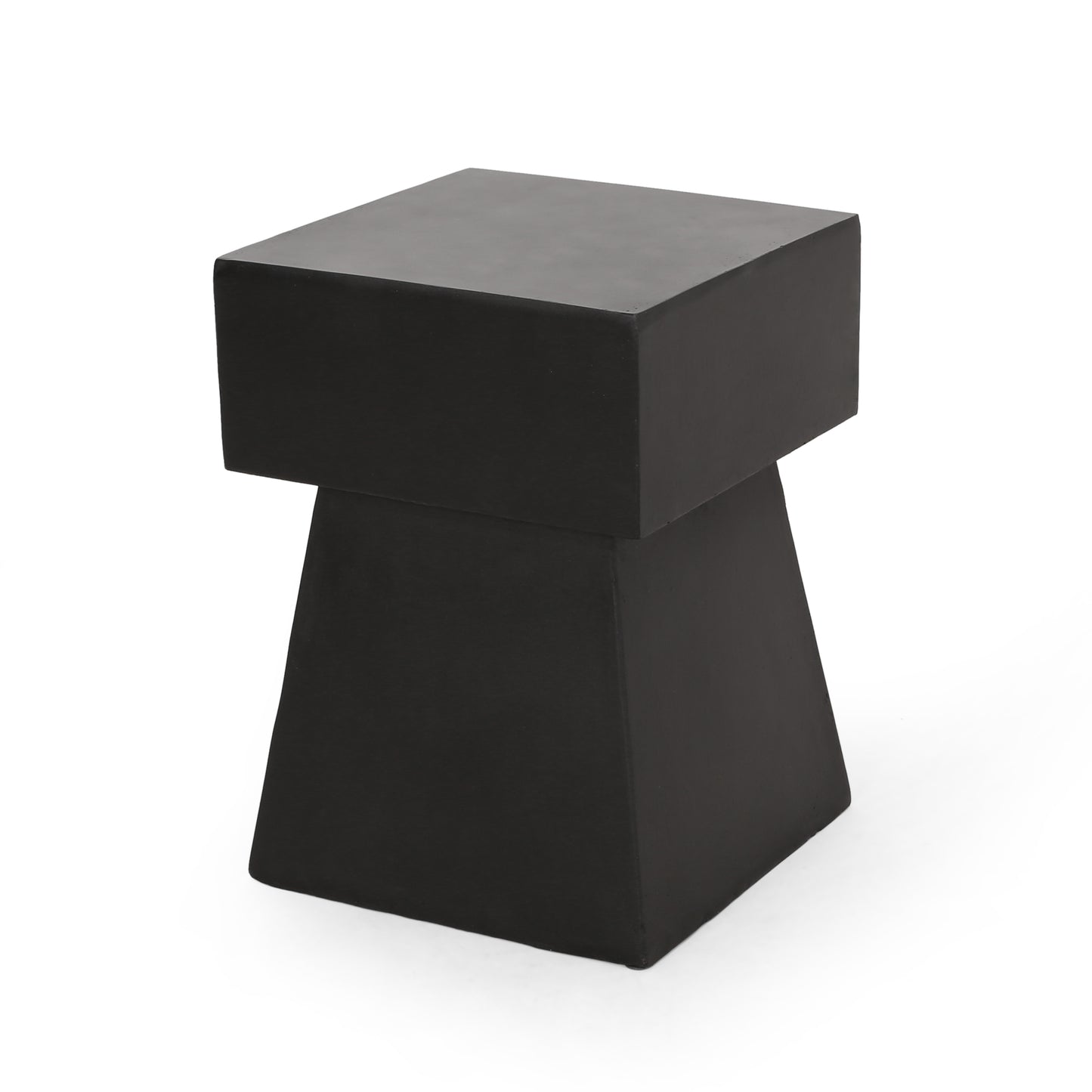 Black Magnesium Oxide Side Table for Garden Patio Use
