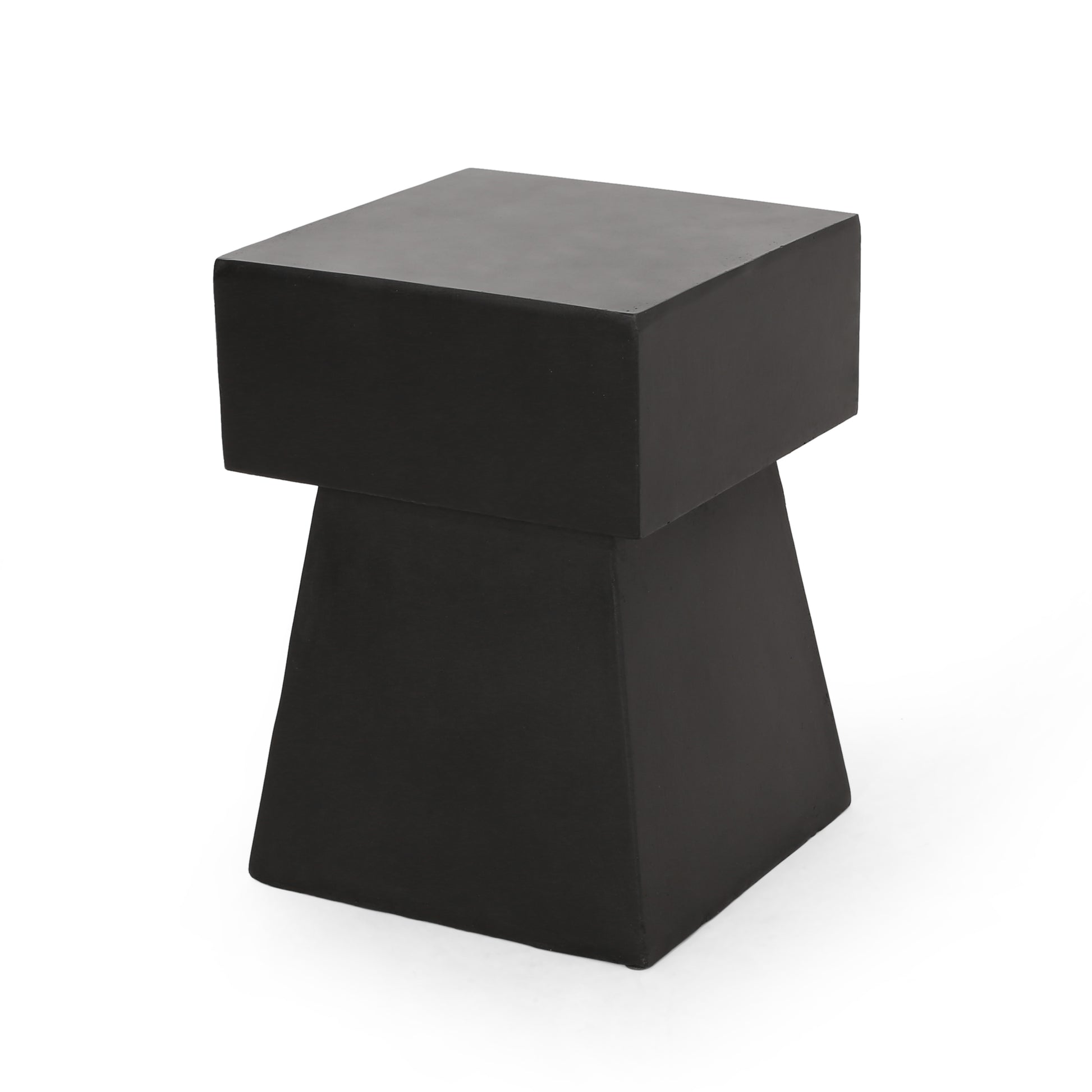 Black Magnesium Oxide Side Table for Garden Patio Use