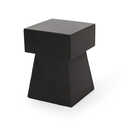 Black Magnesium Oxide Side Table for Garden Patio Use