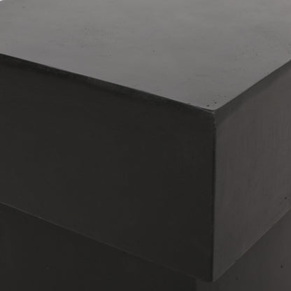 Black Magnesium Oxide Side Table for Garden Patio Use