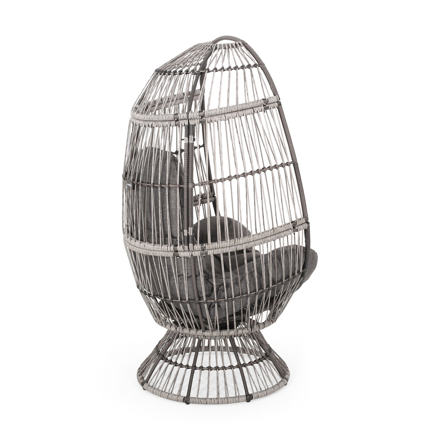 Grey Taupe Swivel Patio Egg Chair - Outdoor Lounge