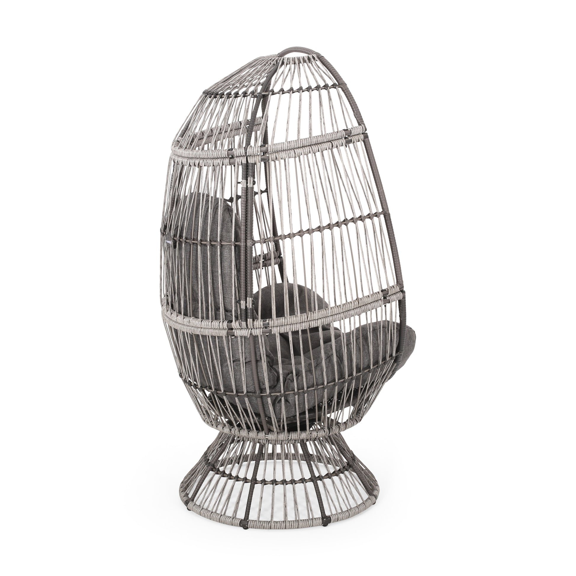 Grey Taupe Swivel Patio Egg Chair - Outdoor Lounge