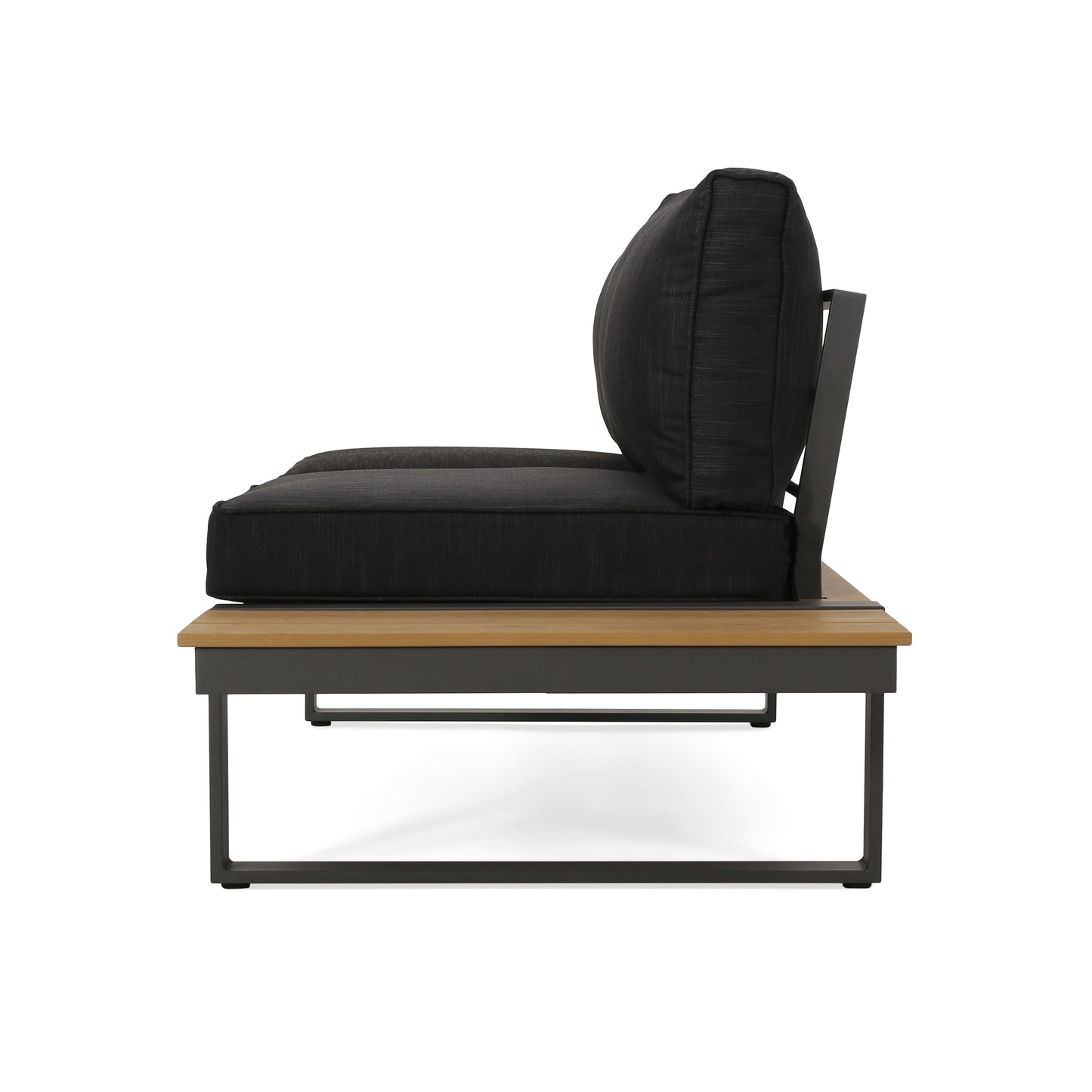 Dark Grey Acacia Wood Patio Loveseat Set - 65" Outdoor Sofa
