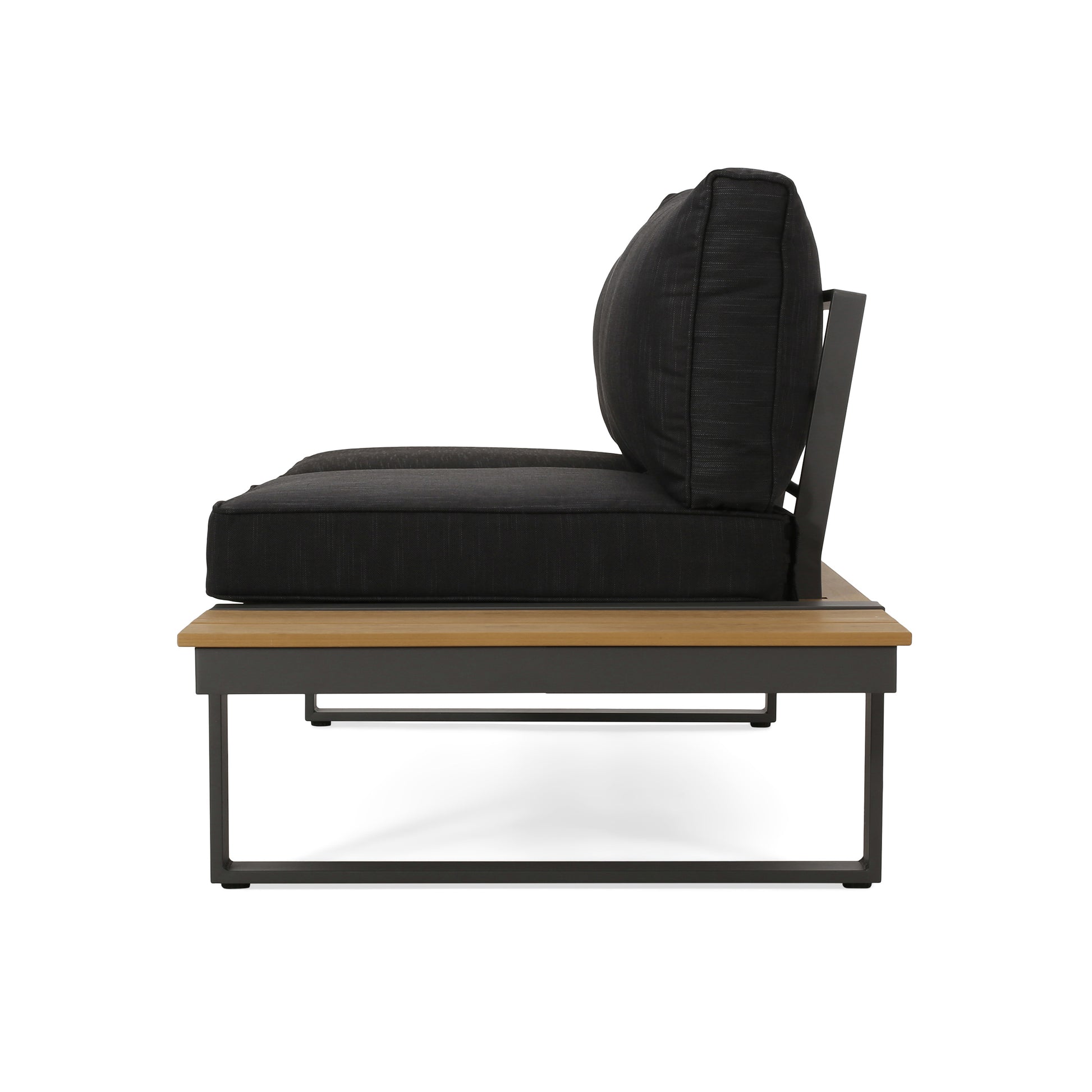 Dark Grey Acacia Wood Patio Loveseat Set - 65" Outdoor Sofa