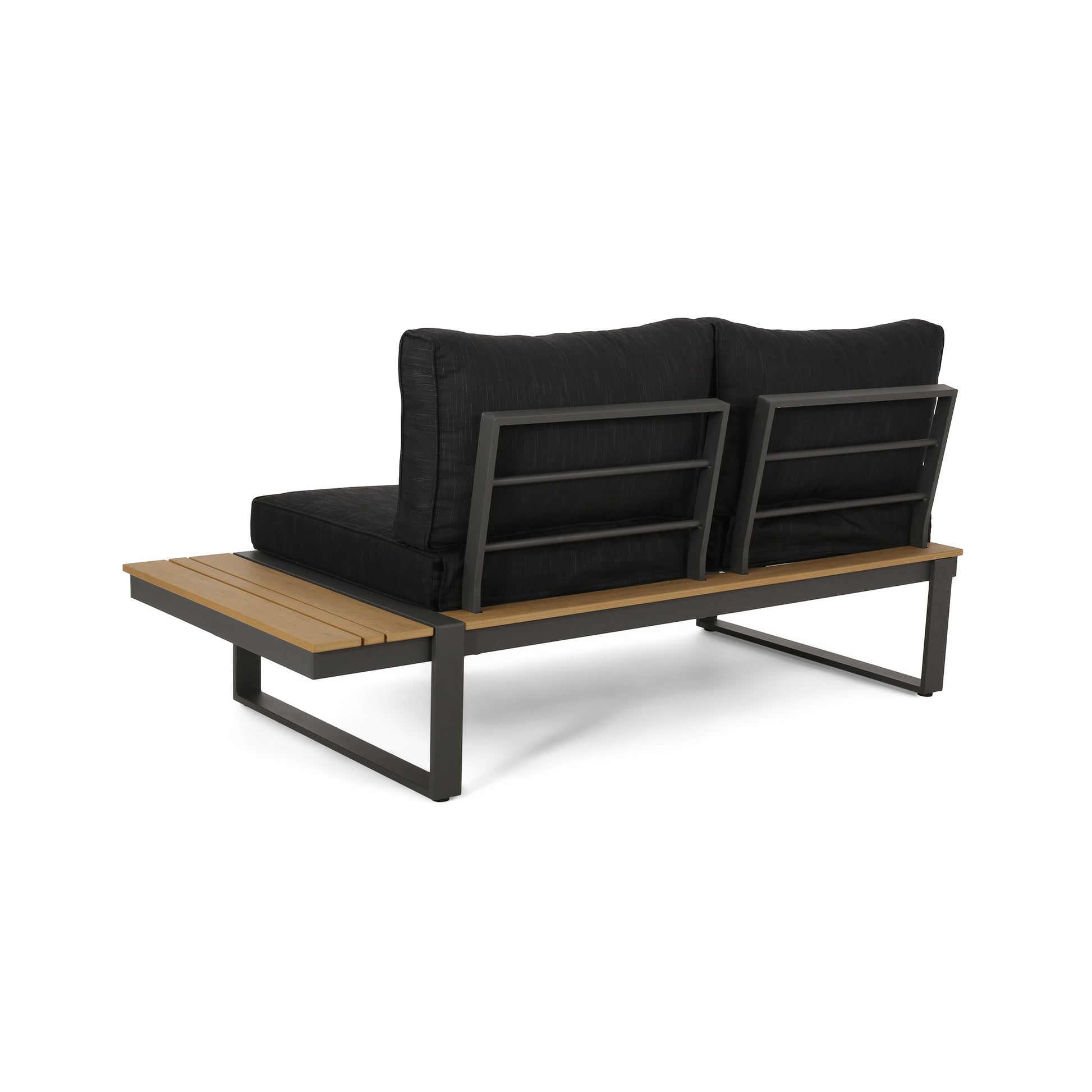 Dark Grey Acacia Wood Patio Loveseat Set - 65" Outdoor Sofa