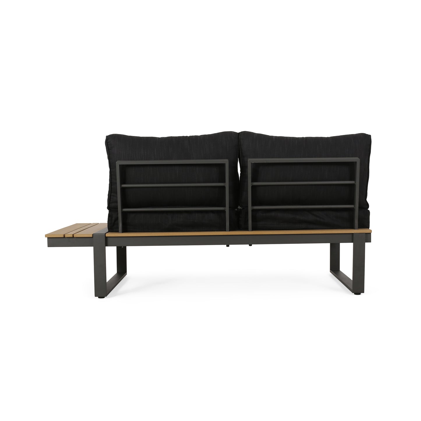 Dark Grey Acacia Wood Patio Loveseat Set - 65" Outdoor Sofa