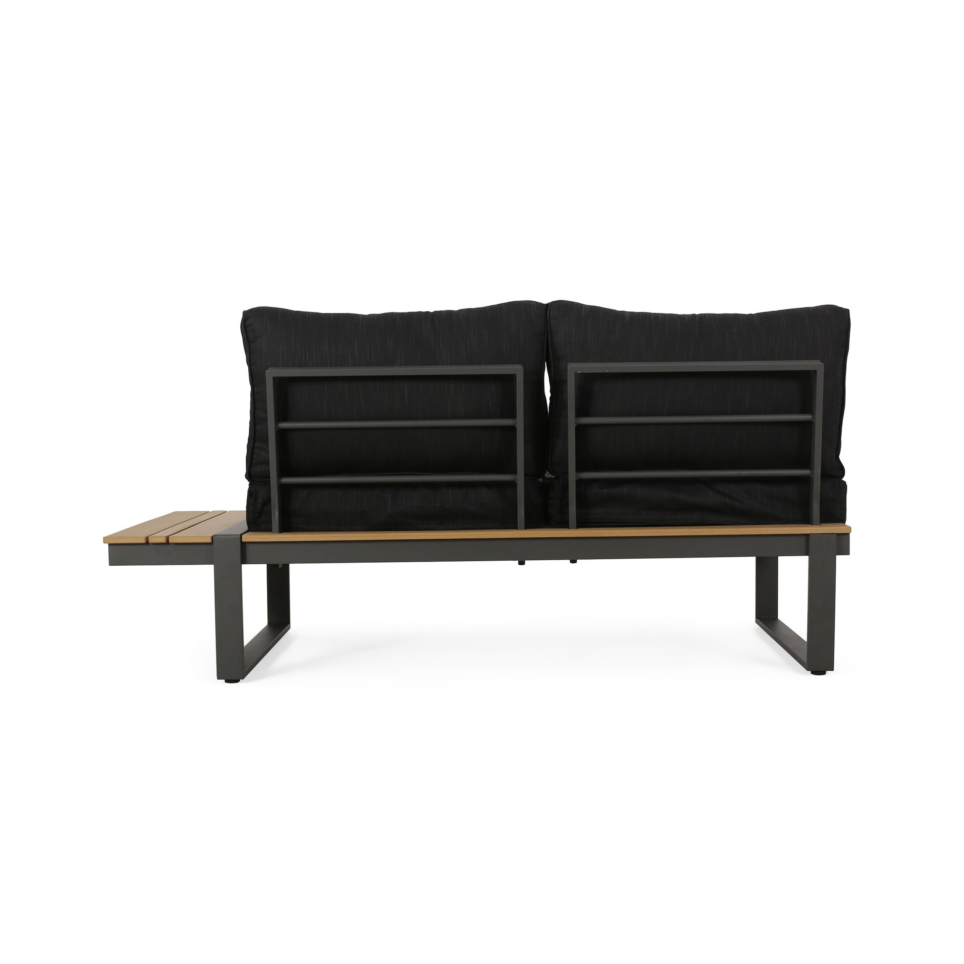 Dark Grey Acacia Wood Patio Loveseat Set - 65" Outdoor Sofa