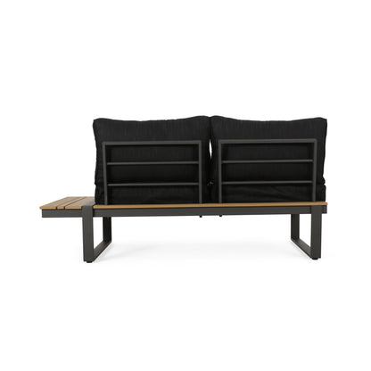 Dark Grey Acacia Wood Patio Loveseat Set - 65" Outdoor Sofa