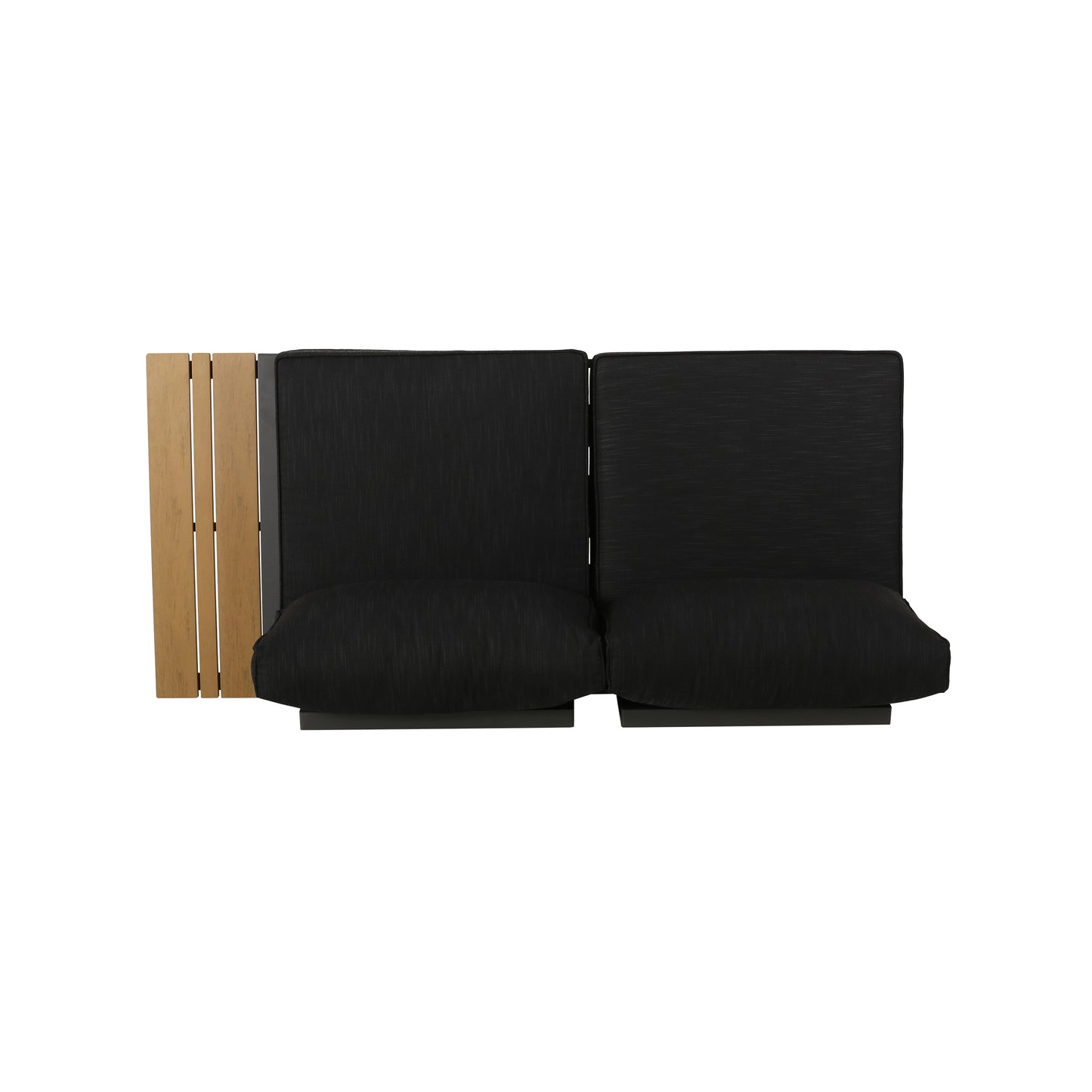Dark Grey Acacia Wood Patio Loveseat Set - 65" Outdoor Sofa
