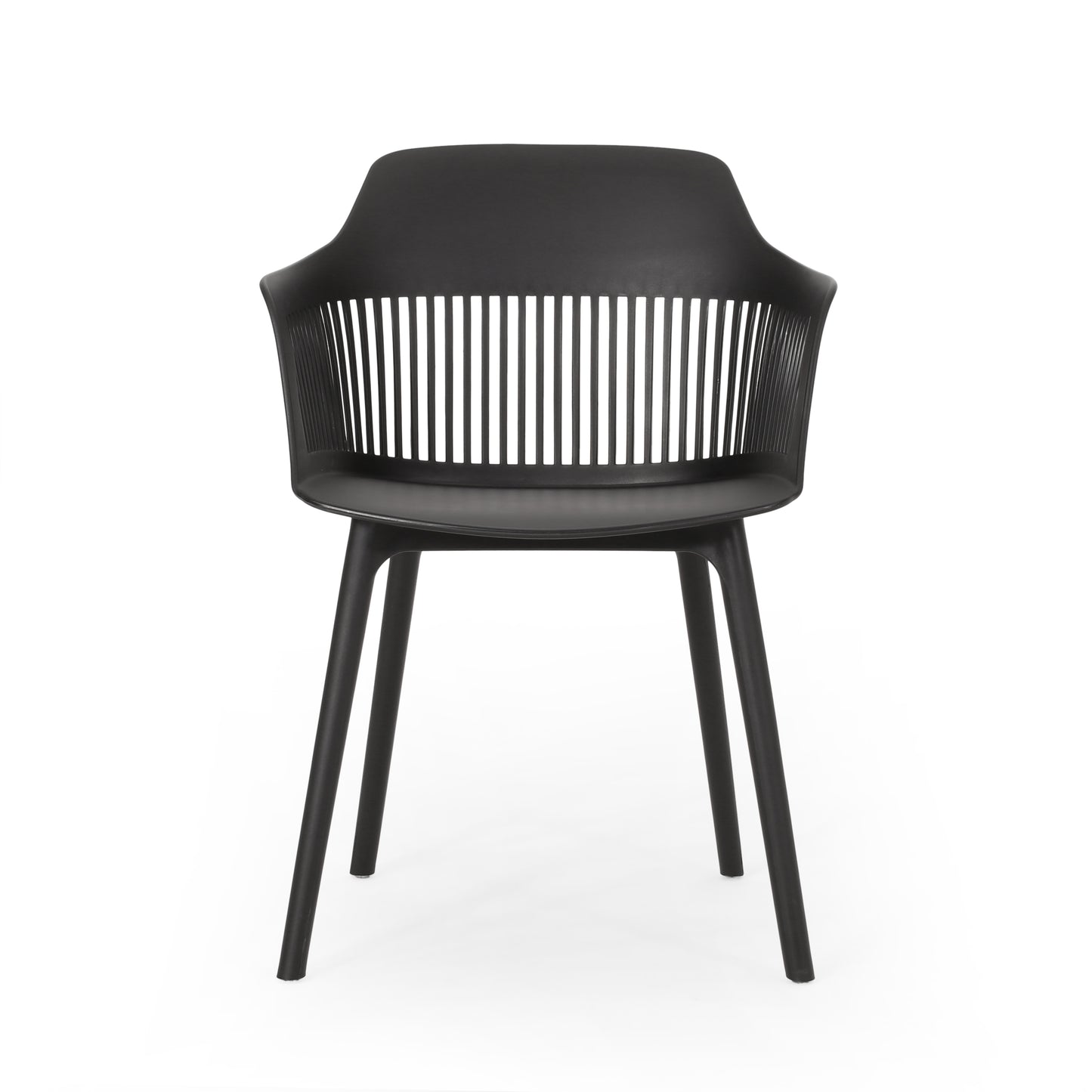 Black Polypropylene Patio Chair Set for Garden or Poolside